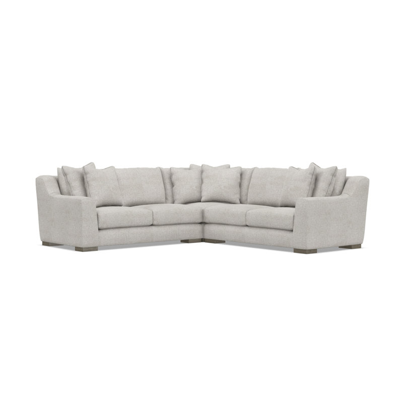 Sectional, Light Gray Polyester, 35" H x  110" W x 110" D, Symmetrical