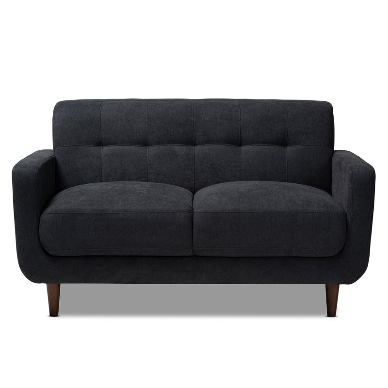 Causeuse à accoudoirs carrés 55,9 po Keil, Gris foncé