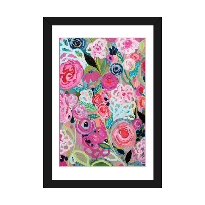 « fantaisie », impression sur toile, Papier d'art encadré noir, H 32 po x l 24 po x P 1 po, Blanc