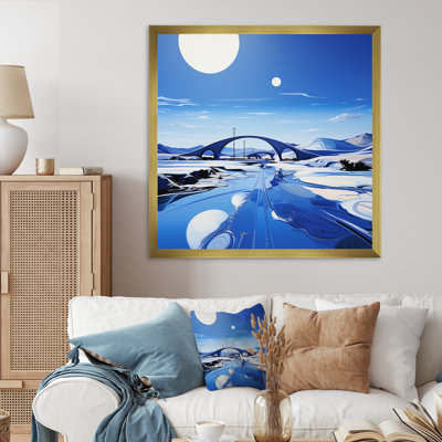 Pont bleu moderne, paysage II - impression