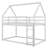 Low House Bunk Bed with Integrated Ladder-1553496720