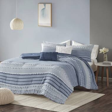 8pc Queen Essence Oversized Clipped Jacquard Comforter With Euro Shams And Throw  Pillows Bedding Set Ivory - Madison Park : Target