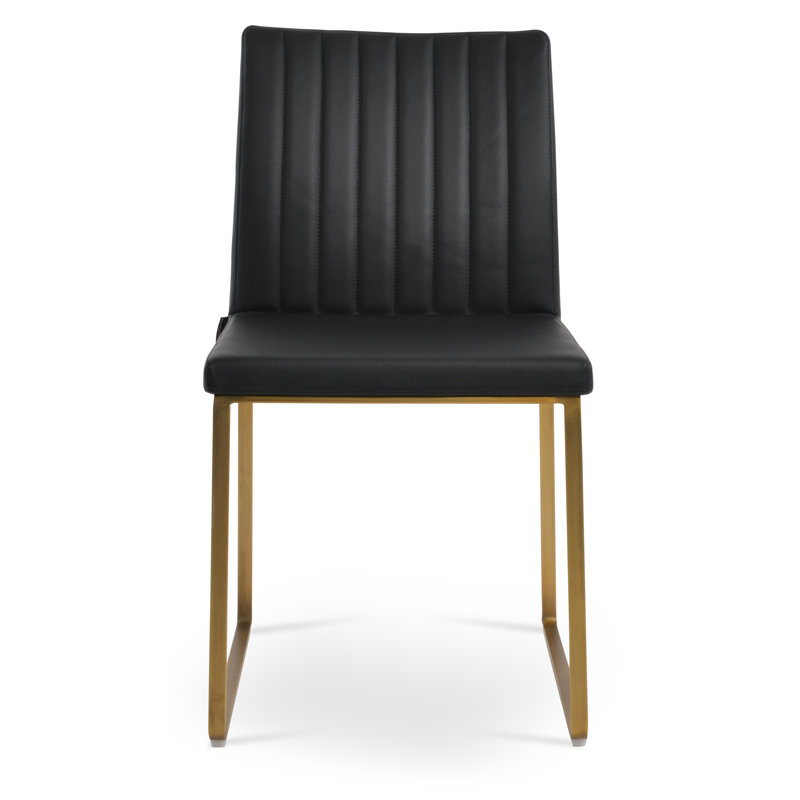 Chaise de salle à manger Zeyno, Laiton, Noir