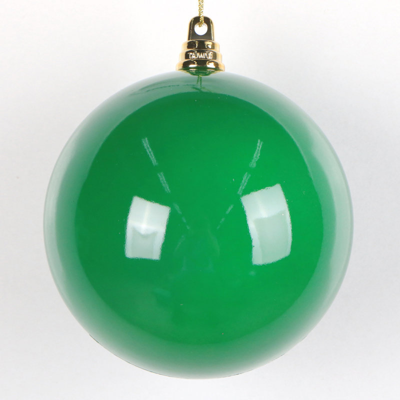  4.75" Aqua High-Gloss Ball Ornament. Includes 4 ornaments per bag., Green