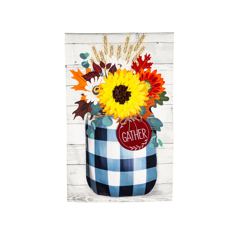 Drapeau de maison en lin Dawnita, H 44 po x l 28 po