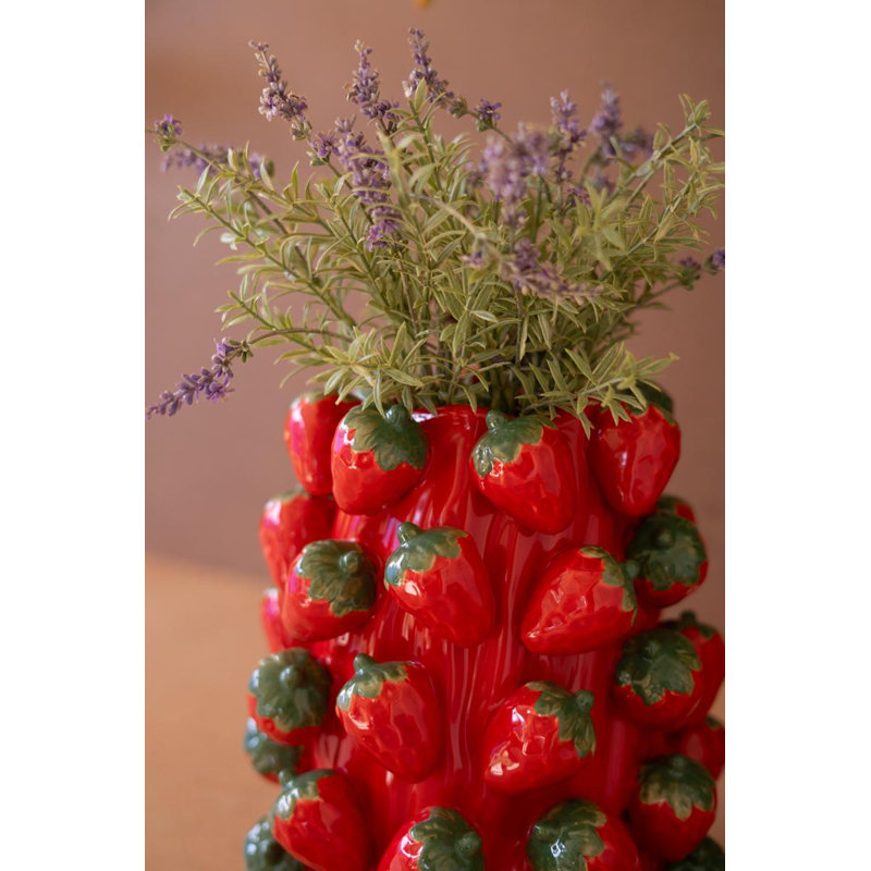 Vase en céramique fraises