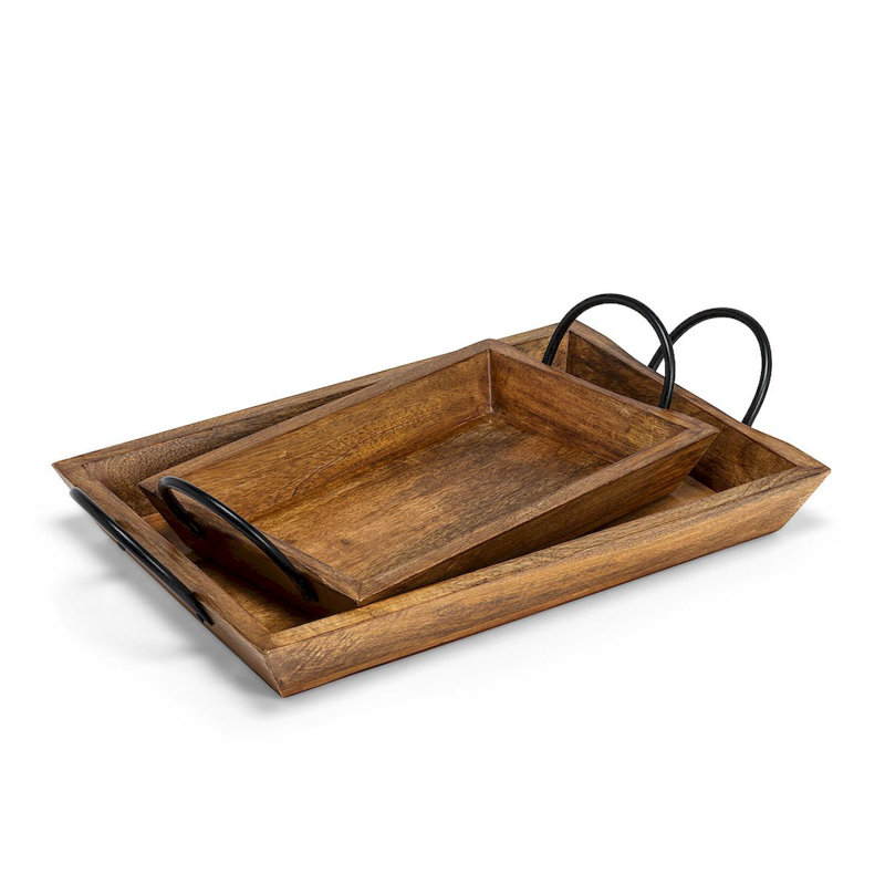 Lamberton Wood Tray, 8" H x 8" W x 14" L