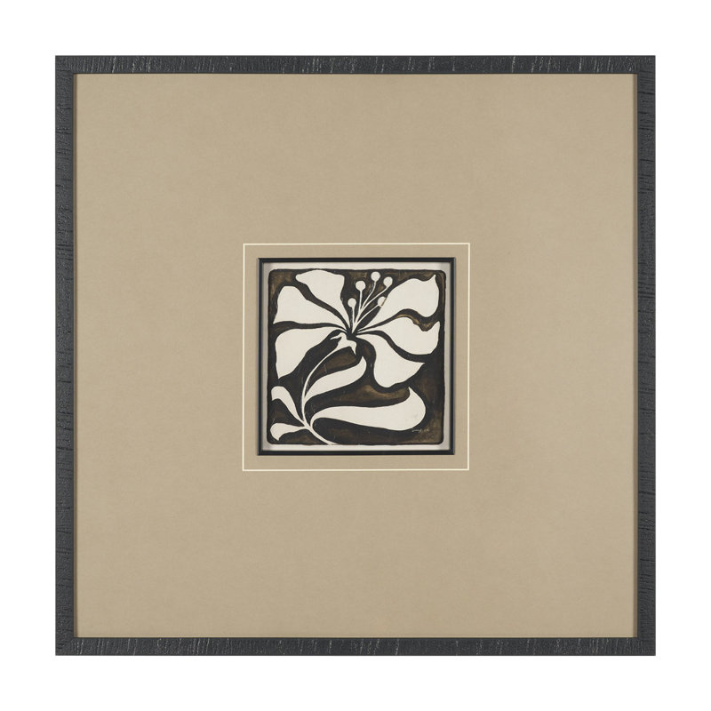 Spanish Tile Dark II by  Studio Textured Framed Artwork Matted under Glass, Spanish Tile Dark II (32 x 32)