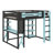 Full-Size Wooden Loft Bed With Desk, Shelves, Power Plug & USB/Type-C Ports, Plus RGB Lighting-2134719386