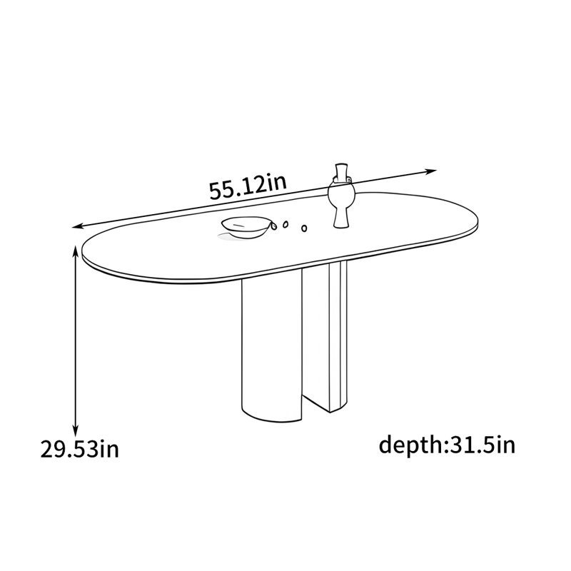 Table de salle à manger Minimal, H 29,53 po x L 55,12 po x l 31,50 po