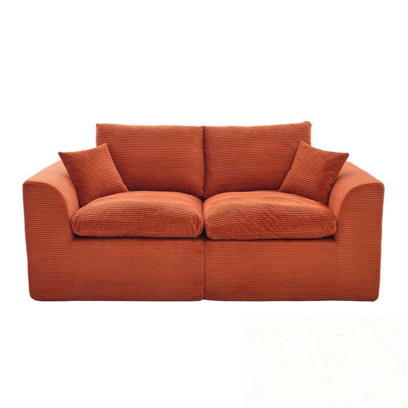 Modular Sectional Sofa with soft cushion, Orange