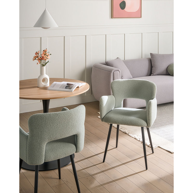 49cm H Upholstered Upholstered Back Side Chair in Green
