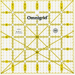 Omnigrid 6-1/2 x 6-1/2 Square Quilting and Sewing Ruler