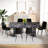 Luxurious Black Marble Dining Set: Mdf Durability, Modern Elegance, Multi-functional Dining