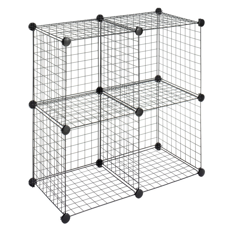 14.5" W Black Metal Storage Cube