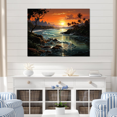 Vintage Tropical Coastline Paradise IV - Coastal Tropical Wall Art