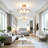 4-Light Brass Lotus Semi-Flush Mount Ceiling Light