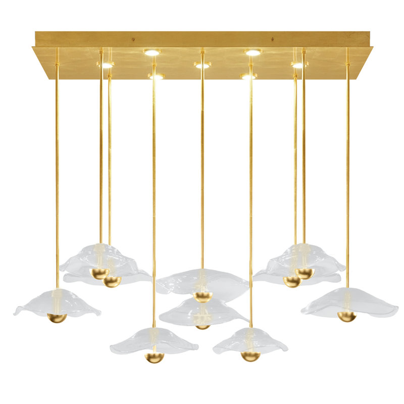 Luminaire suspendu l 61,75 po Embark, Clair, Feuille d'or standard