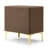 Elegant Velvet Upholstered Nightstand With Gold Legs-12514480