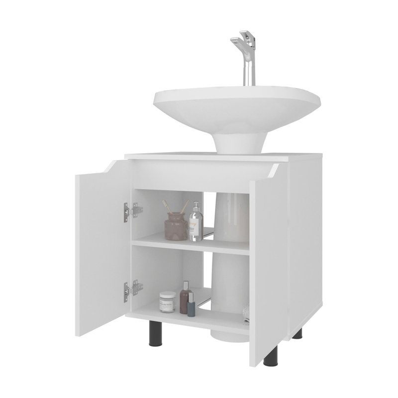Meuble-lavabo blanc pour lavabo sur pied, Blanc