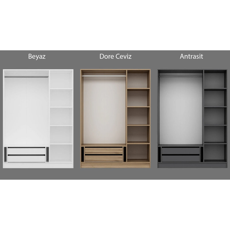 Rajene 100% MELAMINE COATED PARTICLE BOARD Wardrobe, Walnut