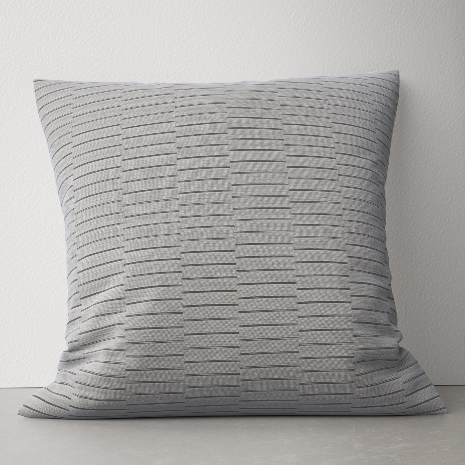 Retha Striped Indoor/Outdoor Throw Pillow, 20" H x 20" W x 4" D, Light Gray