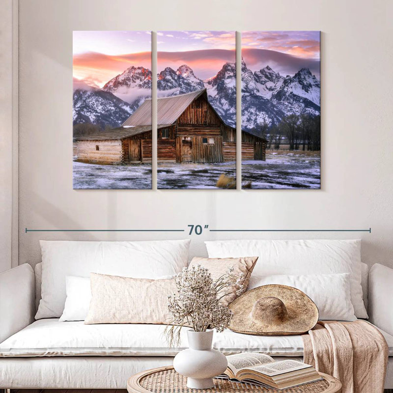 Lilie Moulton Barn en hiver, H 32 po x l 50 po