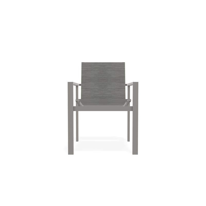 Tribeca Sling Stacking Arm Chair, Warm Gray, Sicily