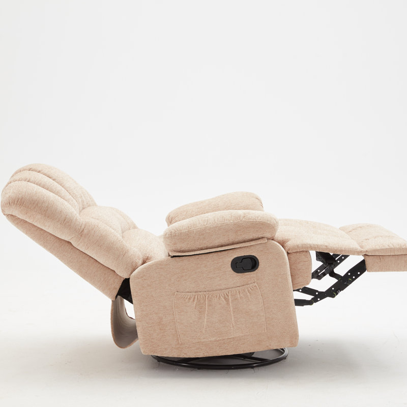 Rozle 39.7" W Manual Upholstered Swivel Rocker Recliner (Set of 2) , Beige Chenile