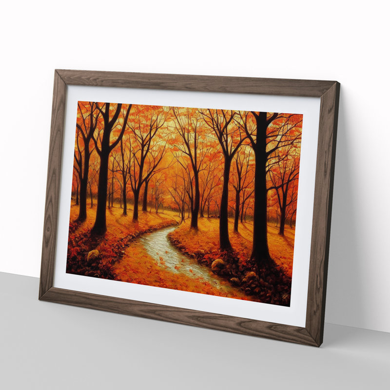 Warm Autumn Forest Vol.6 - Single Picture Frame Print, Walnut Framed, 25cm H x 34cm W x 2cm D