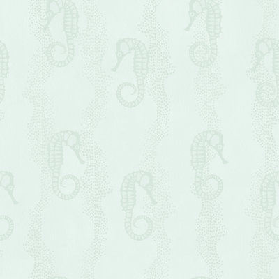Rouleau de papier peint hippocampe de style art déco L 33 pi x l 20,5 po Yuki Osada