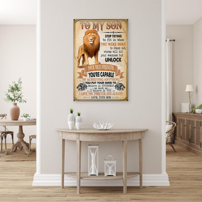 To My Son Love Your Mom - 1 Piece Rectangle Graphic Art Print On Wrapped Canvas