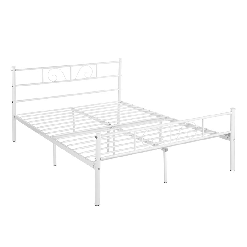 Metal Platforms Bed, Double (4'6), White