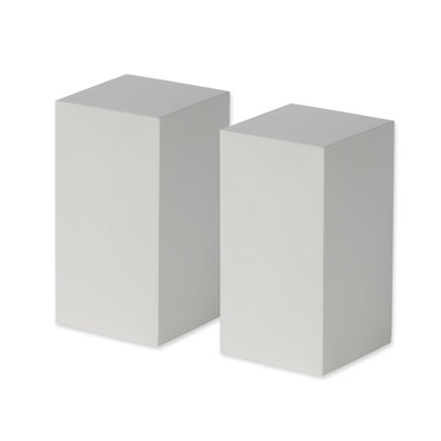 White 2 Piece Tall Wood Tabletop Risers