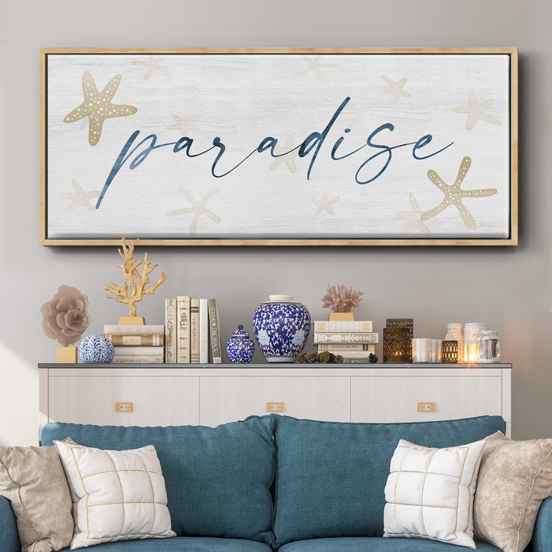 Paradise- Framed Canvas, 12" H x 30" W