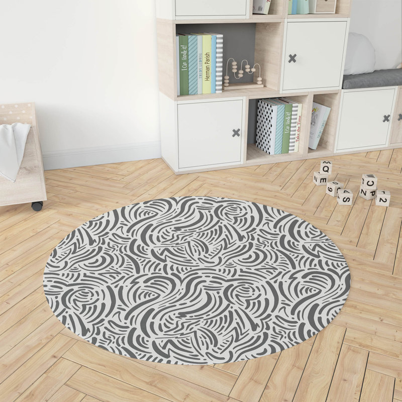 Tapis de jeu Cozy Swirl, Ivoire/gris anthracite