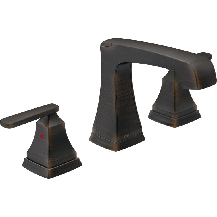 Delta 3564-RBMPU-DST Ashlyn Widespread Bathroom Faucet 3 Hole, 2-handle Bathroom Sink Faucet with Drain Assembly