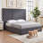Contemporary Glam Extra-Tall Tufted Upholstered Velvet Platform Bed with Storage Drawers, King, Gray -1874685106-1874685111