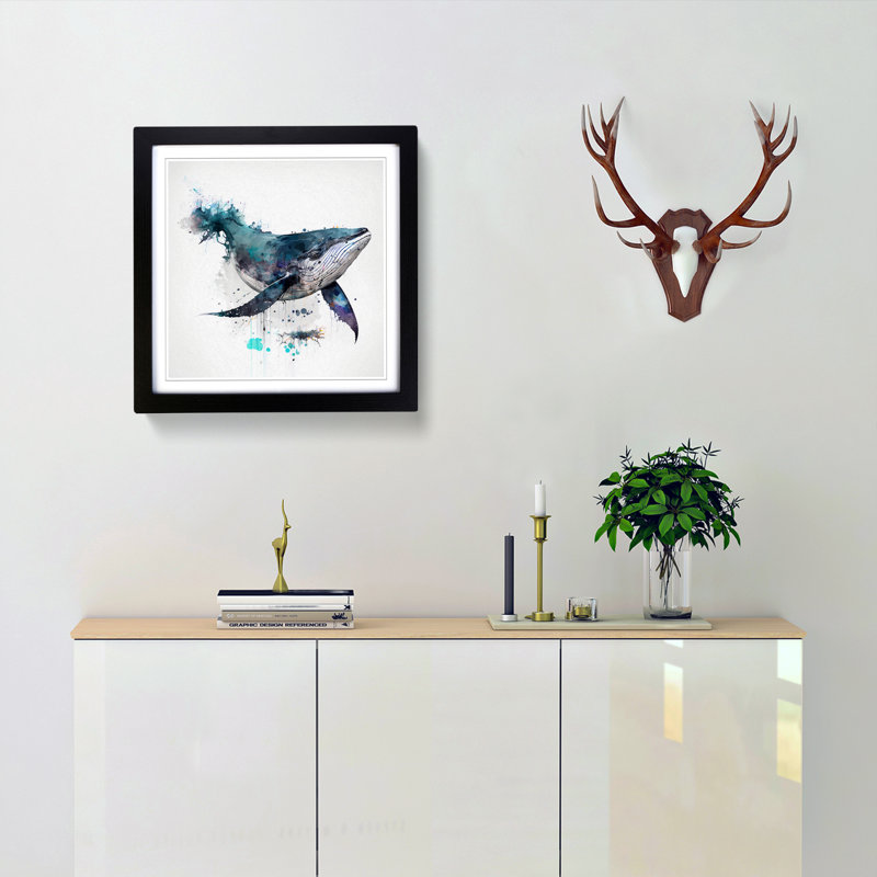 Whale - Framed Print, Black