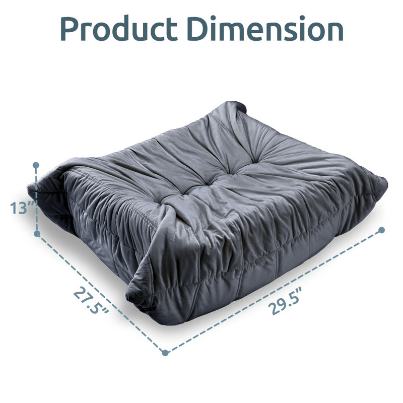Bean Bag Ottoman - Ultra Soft Foam Footrest Pouf, 35"x29", Holds 300lbs - for Adults & Kids, Gray