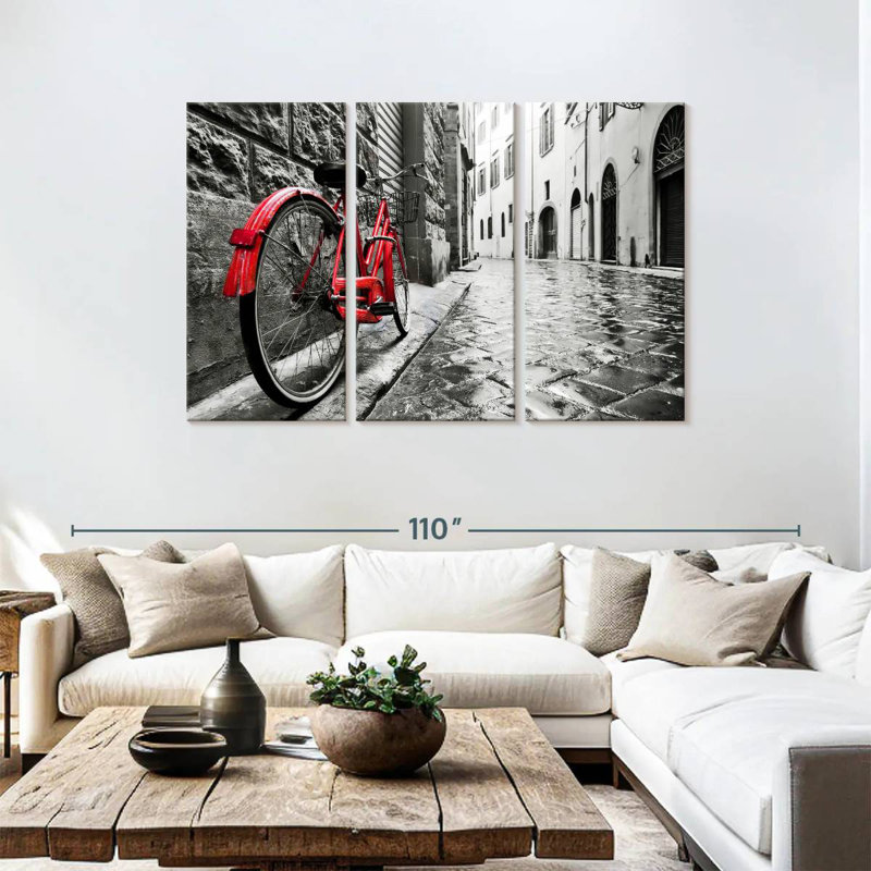 Mehar Red Bicycle Pop, 48" H x 74" W