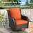 7 - Person Patio Furniture Set with Swivel Rocker, Outdoor Wicker Rattan Seating Group with Cushions, All Weather Sofa Conversation Set with Fire Pit Table for Garden Backyard-1975646188