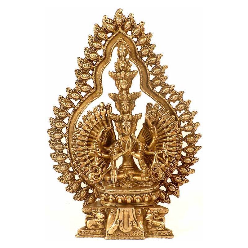 Bouddhiste tibétain Avalokiteshvara à mille bras assis