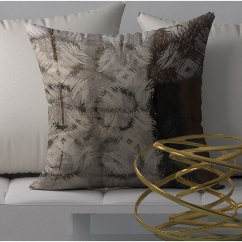Magnifique housse de coussin décorative carrée/insert, 18 po x 18 po