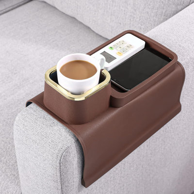Silicone Sofa Armrest Table Couch Drink Holder And Tray Organizer For Remote Snacks Cellphone, Anti-Spill Anti-Slip Design, Gifts For Family Mom Dad Grandma