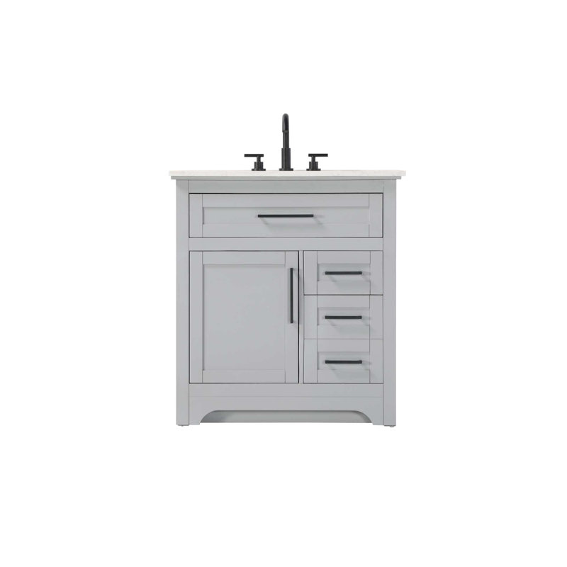 Meuble-lavabo simple 32 po gris, Gris, 32"