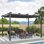 12 pi. L 10 pi. Pergola en métal avec auvent