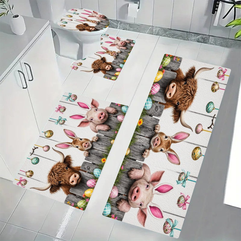 Ensemble de tapis pour salle de bain 4 pièces
