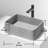 Cadman 18" L x 13" W x 5" H Gray Handmade Rectangular Vessel Bathroom Sink
