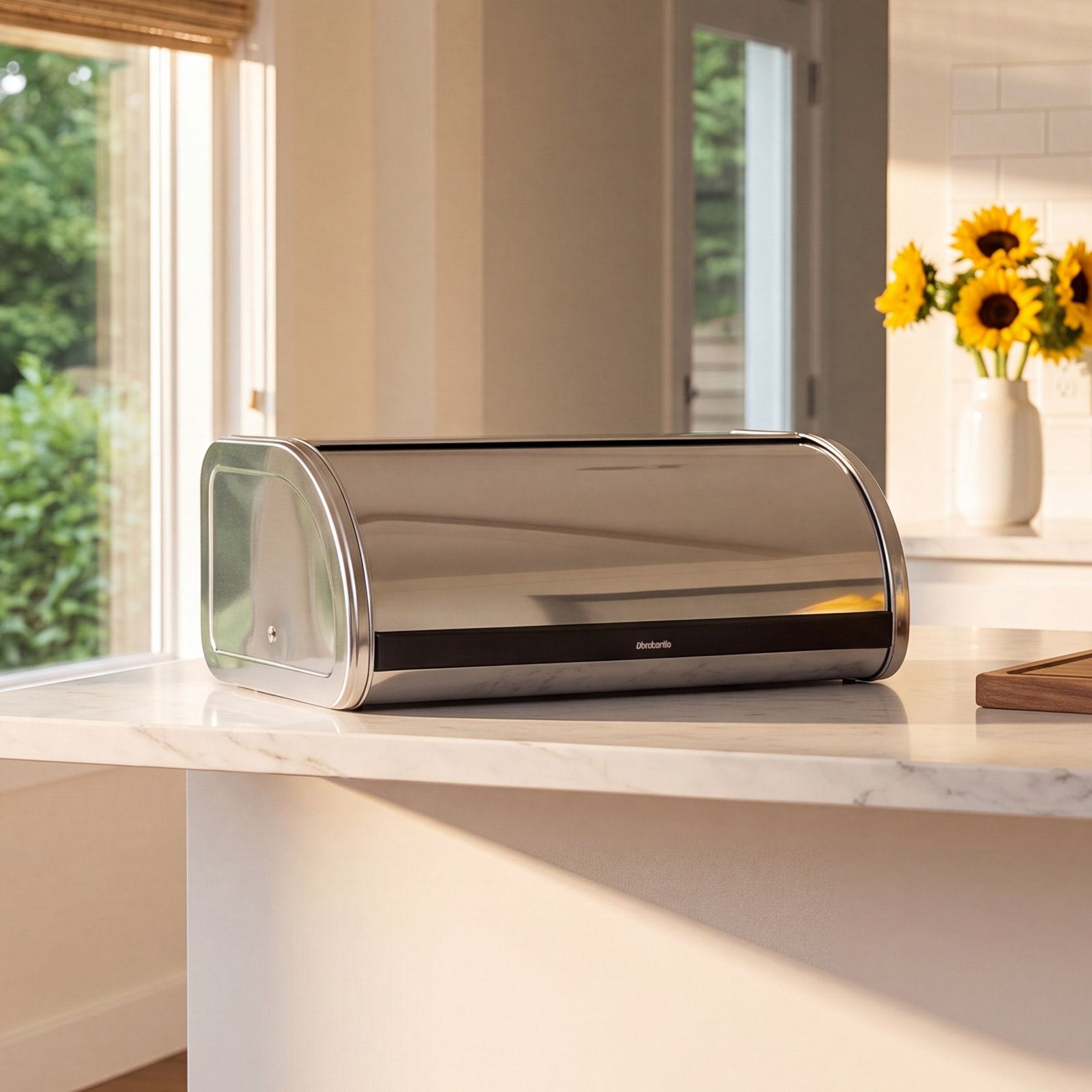 Brabantia Roll Top Bread Box, Matte Steel Fingerprint Proof